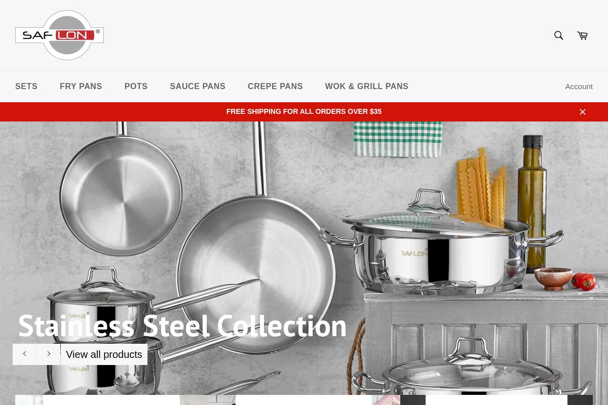 Saflon homepage screenshot