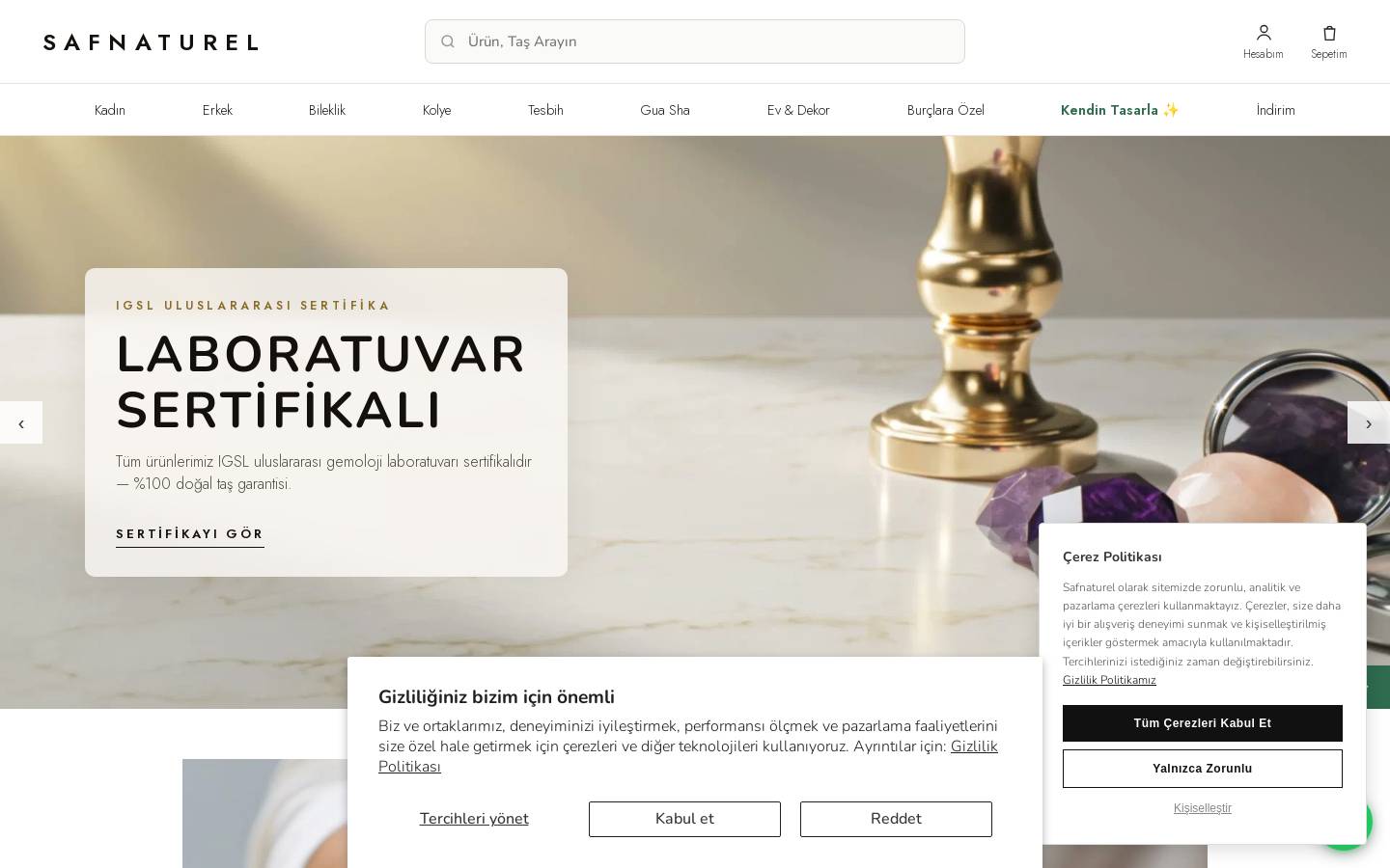 safnaturel.com homepage screenshot