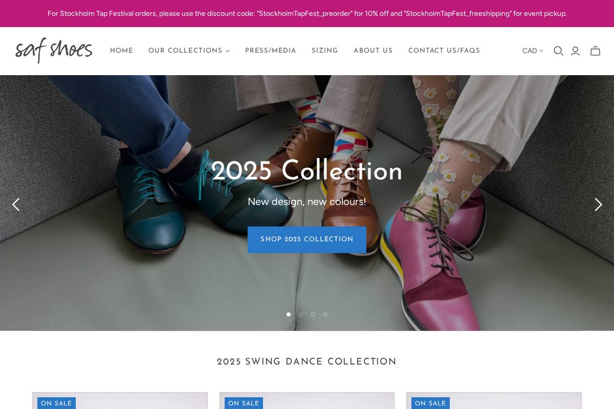 safshoes.com homepage screenshot