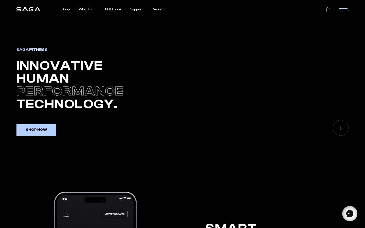 saga.fitness homepage screenshot