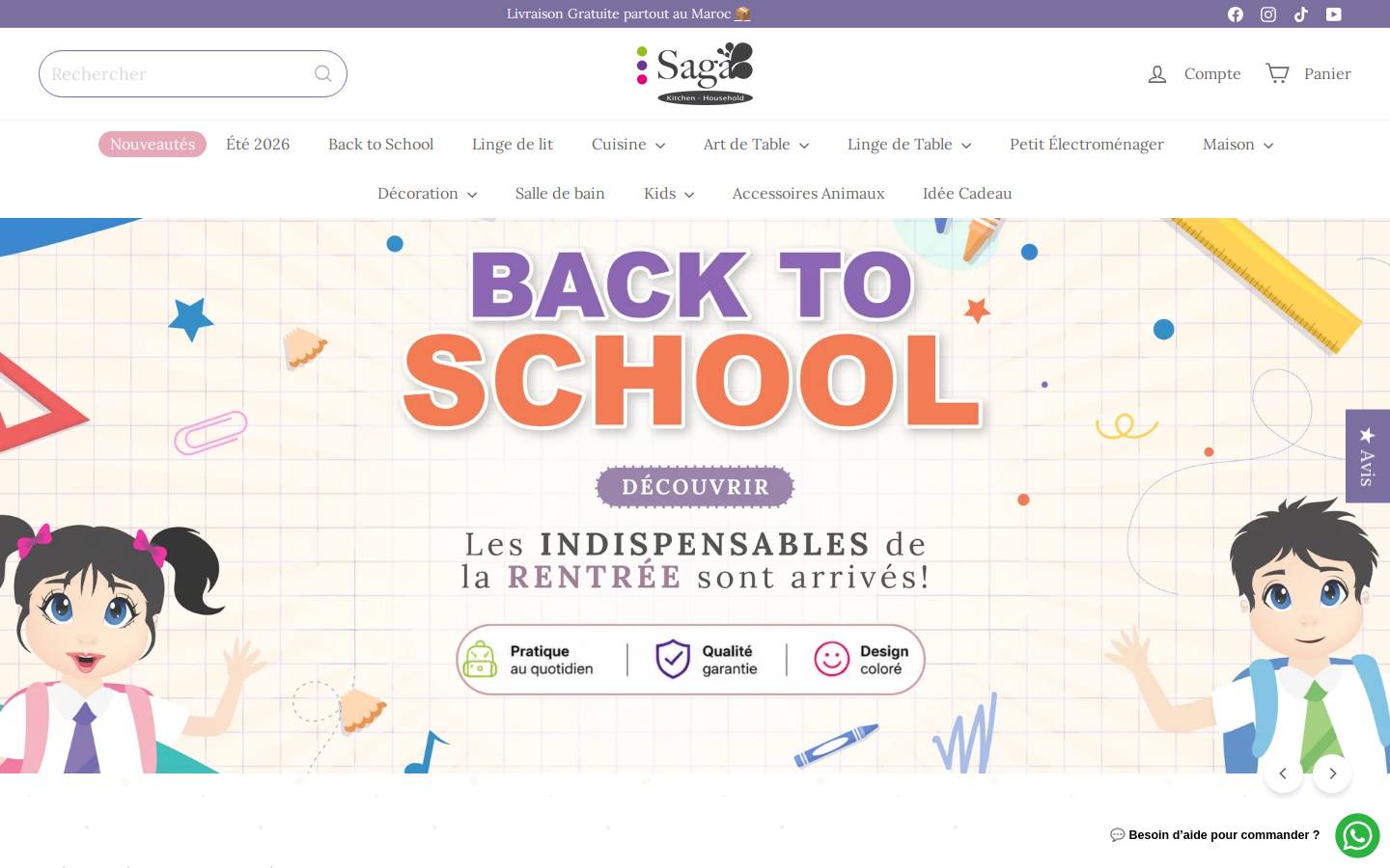 sagacuisine.ma homepage screenshot