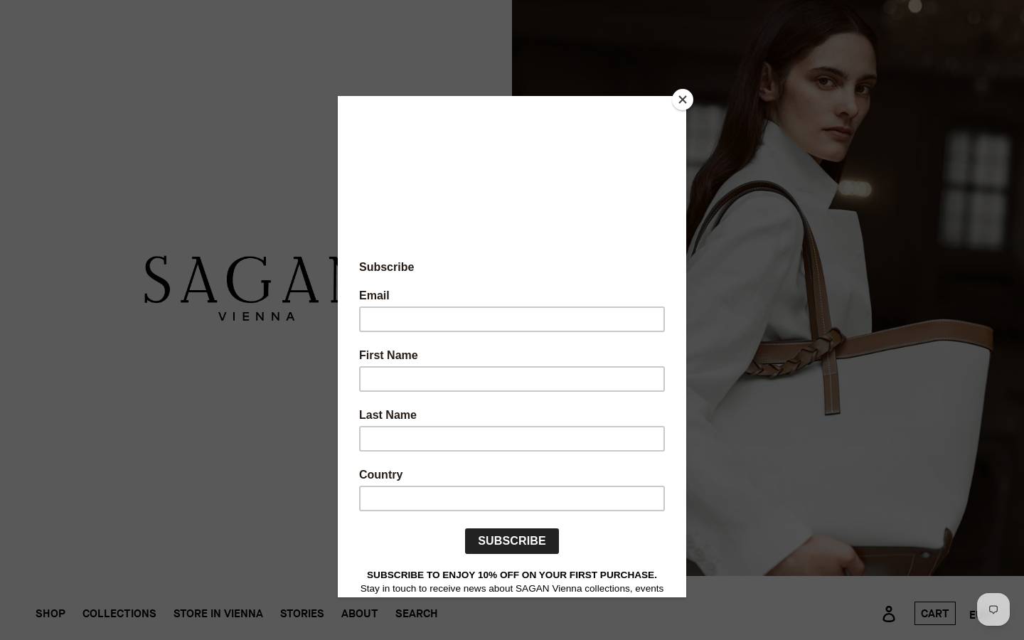 sagan-vienna.com homepage screenshot