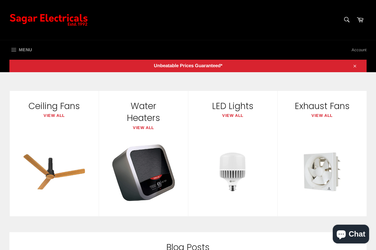 Sagar Electricals homepage screenshot