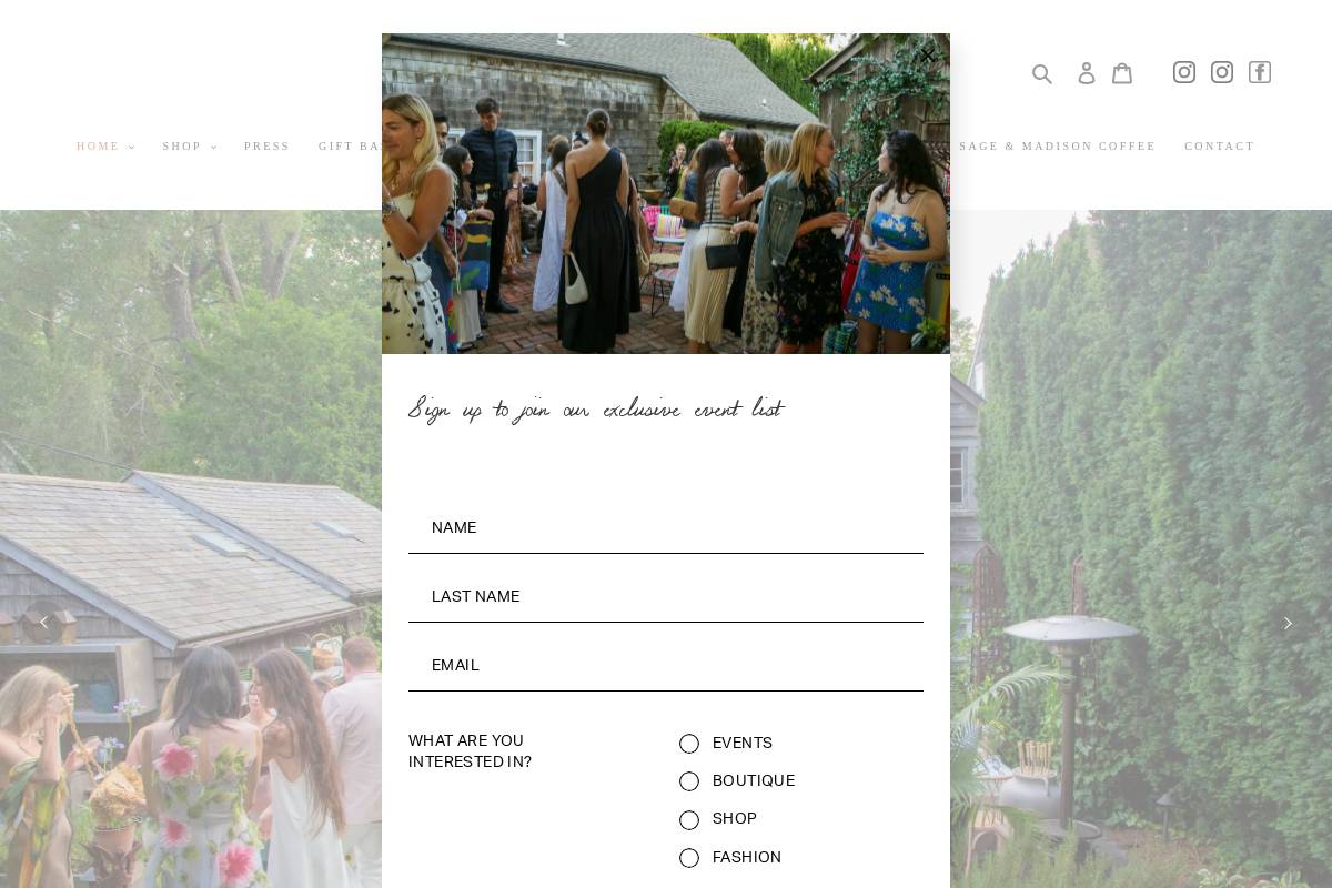 sageandmadison.com homepage screenshot