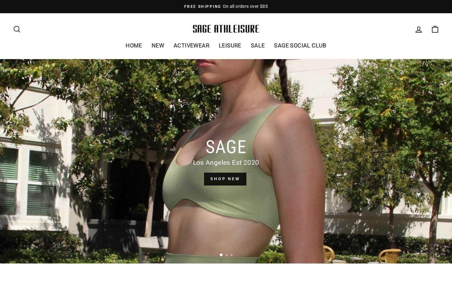 sageathleisure.com homepage screenshot
