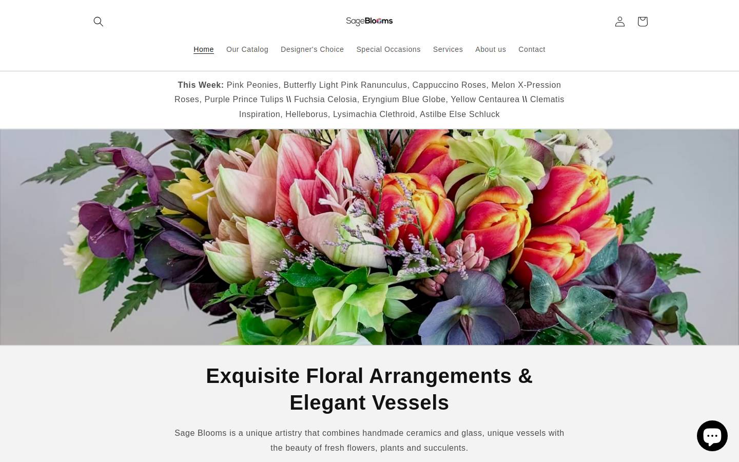 sageblooms.com homepage screenshot