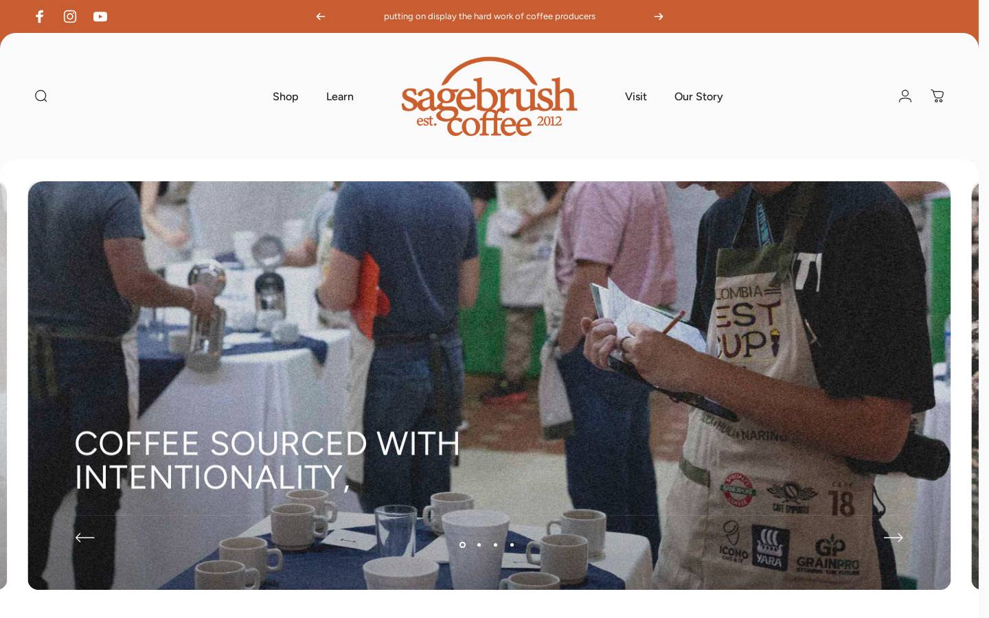 Sagebrushcoffee homepage screenshot