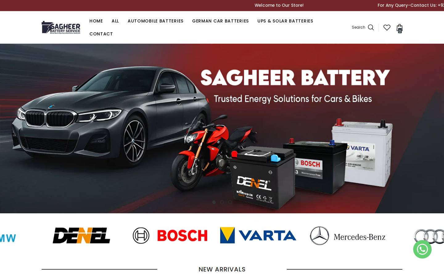 sagheerbatteryservice.com homepage screenshot