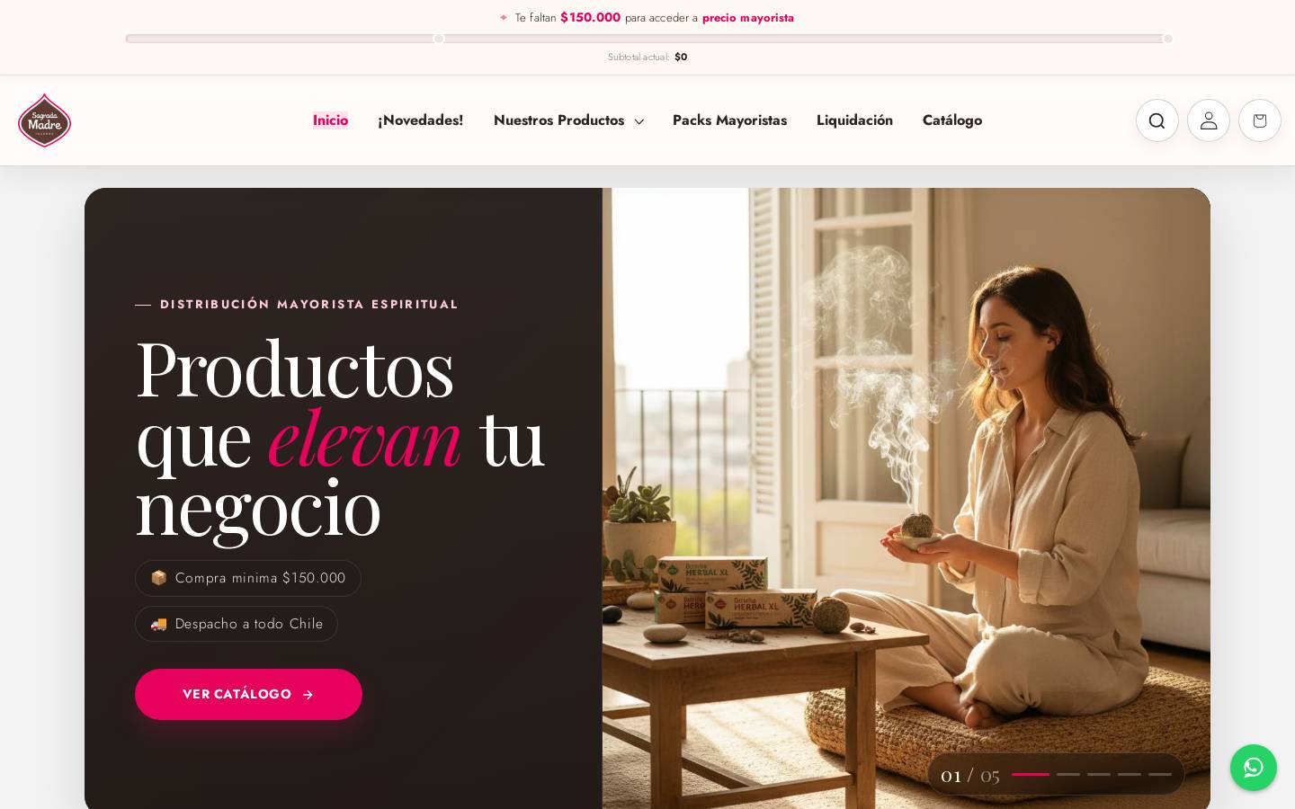sagradamadremayorista.com homepage screenshot