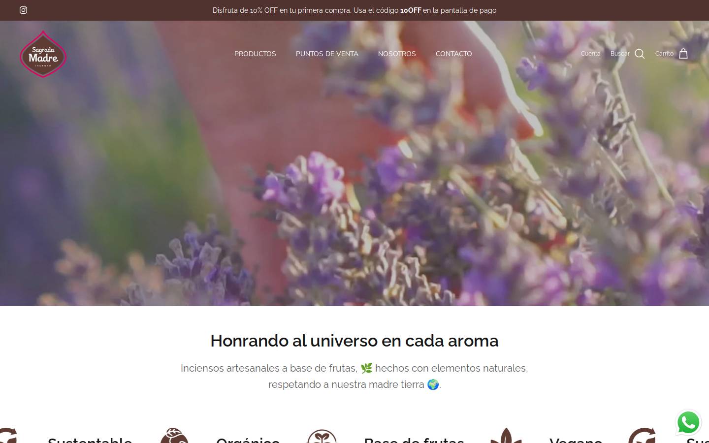 sagradamadremexico.com homepage screenshot