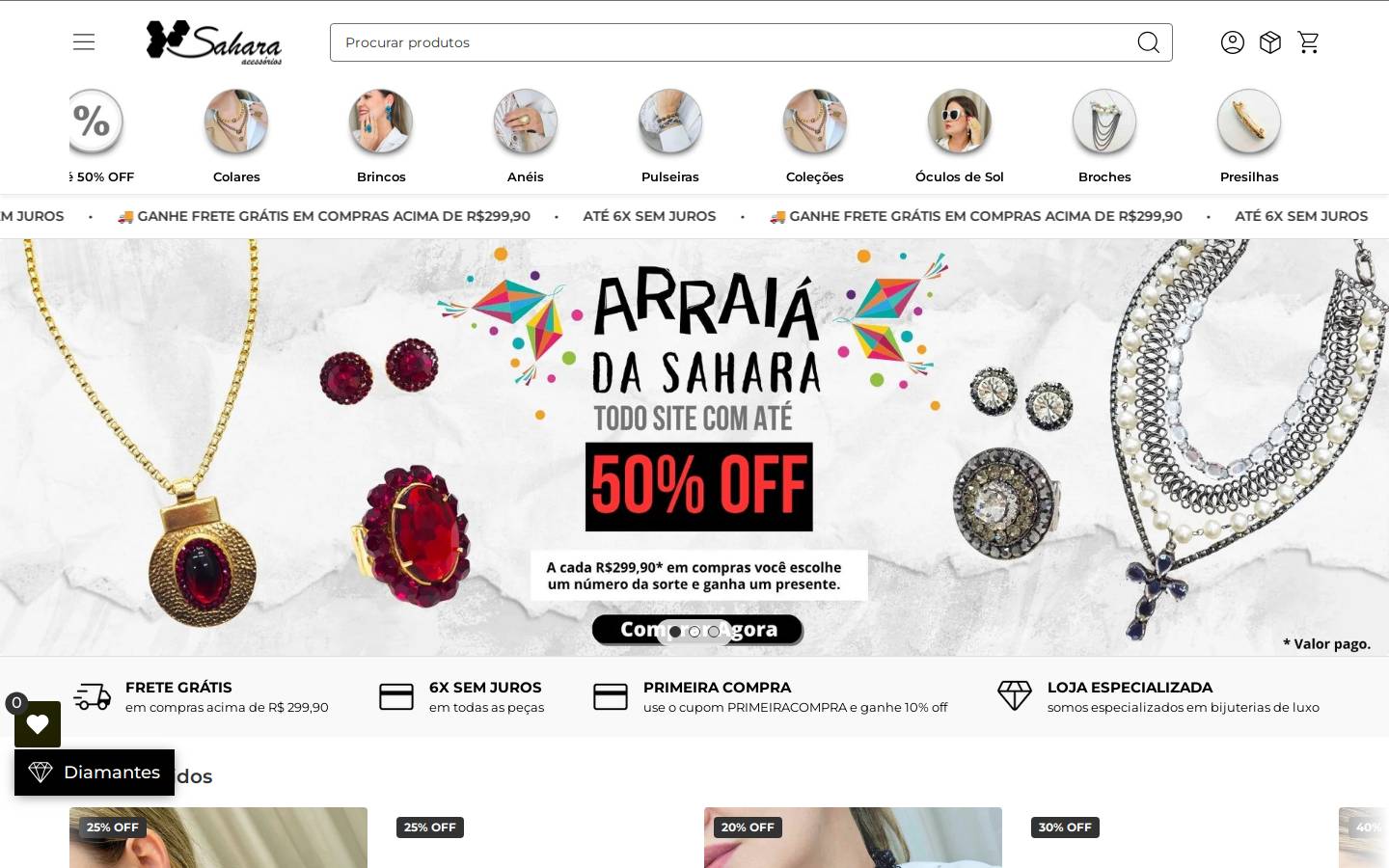 saharaacessorios.com homepage screenshot