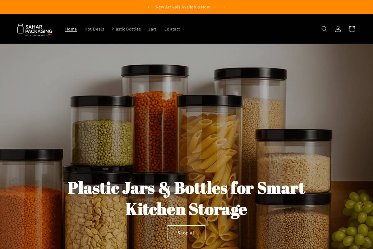 saharpackaging.com homepage screenshot