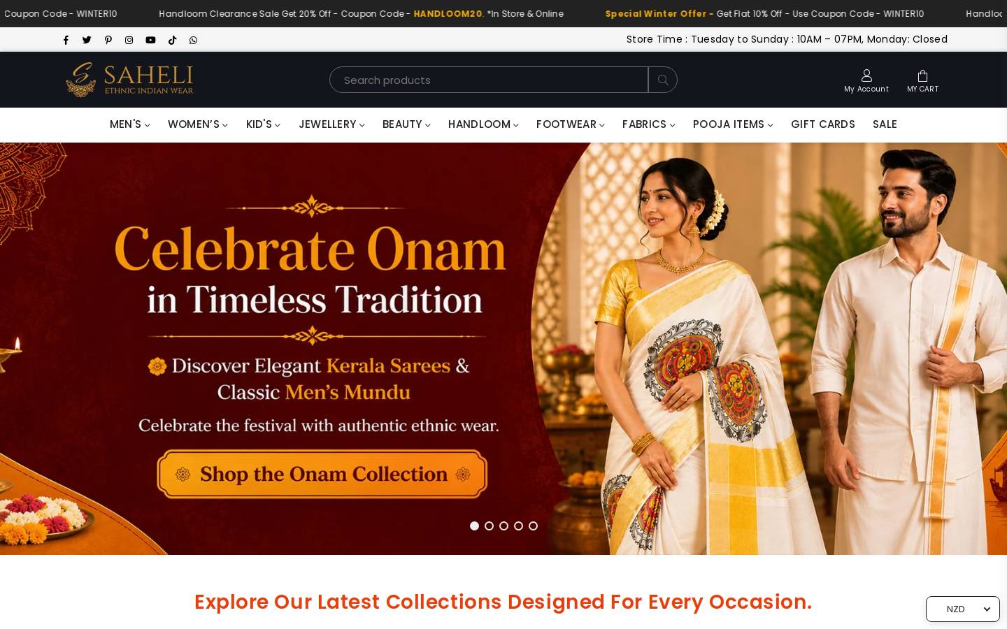 Saheli homepage screenshot