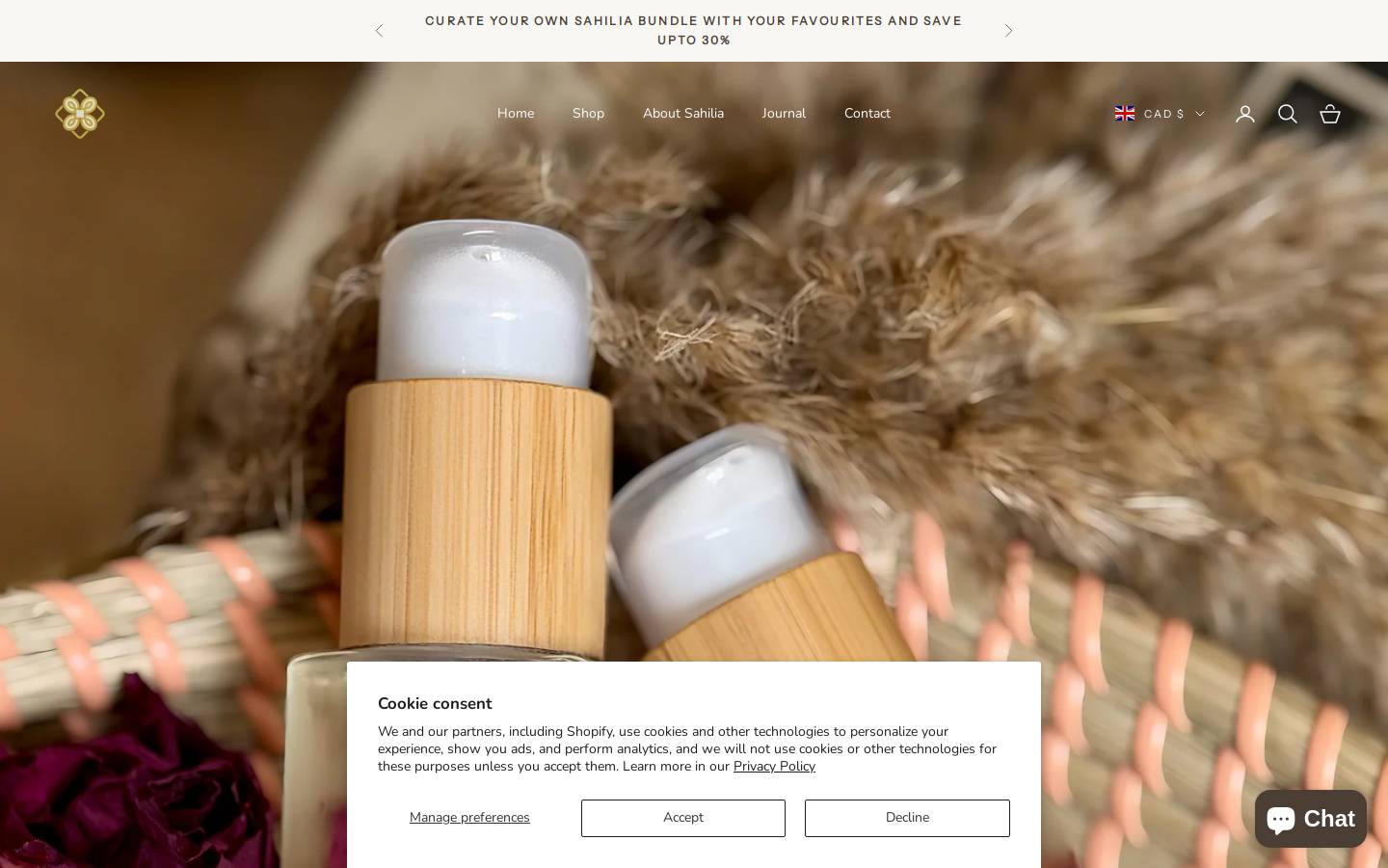 Sahilia homepage screenshot