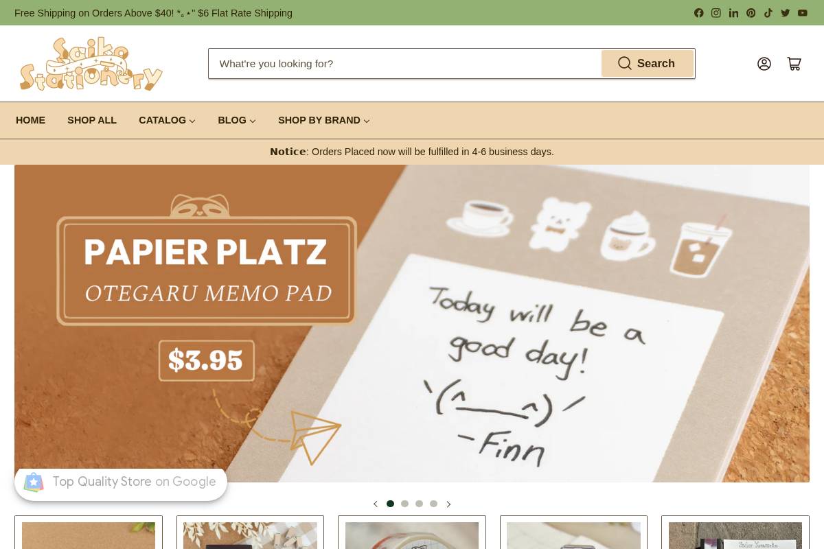 saikostationery.com homepage screenshot
