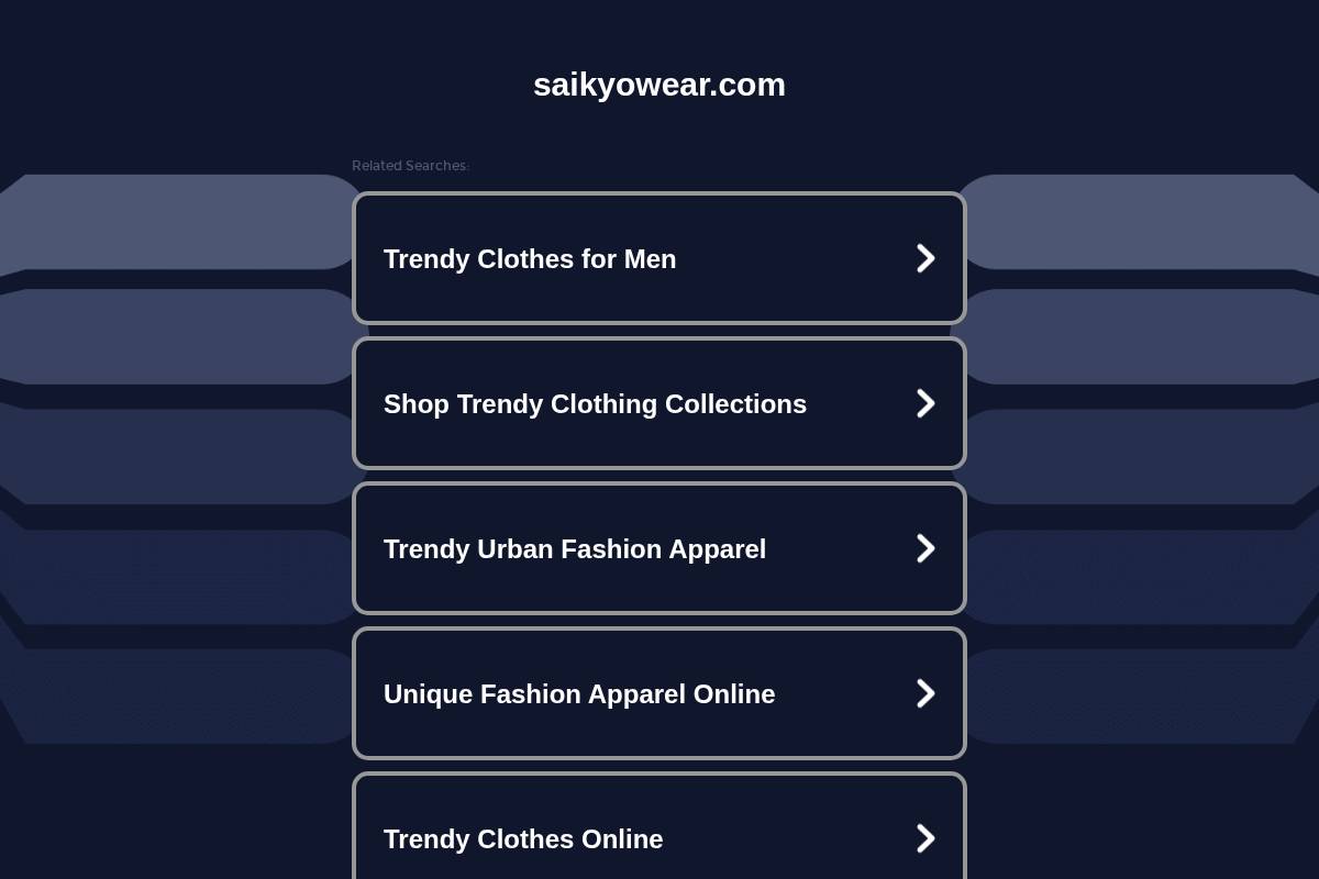 Saikyowear homepage screenshot