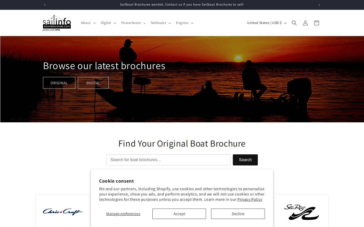 sailinfo.com homepage screenshot