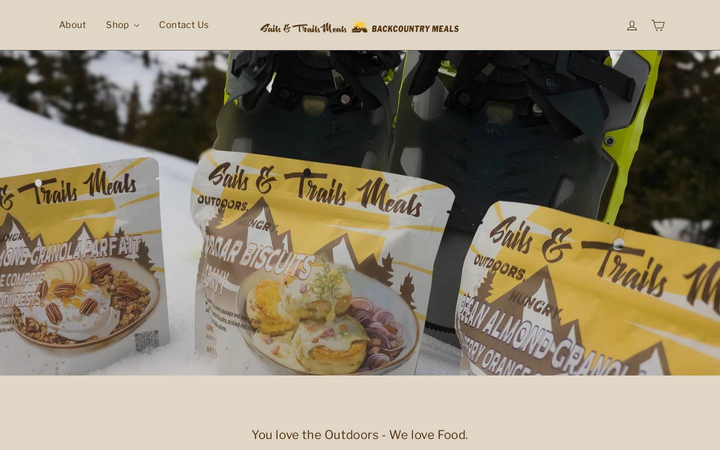 sailsandtrailsmeals.com homepage screenshot