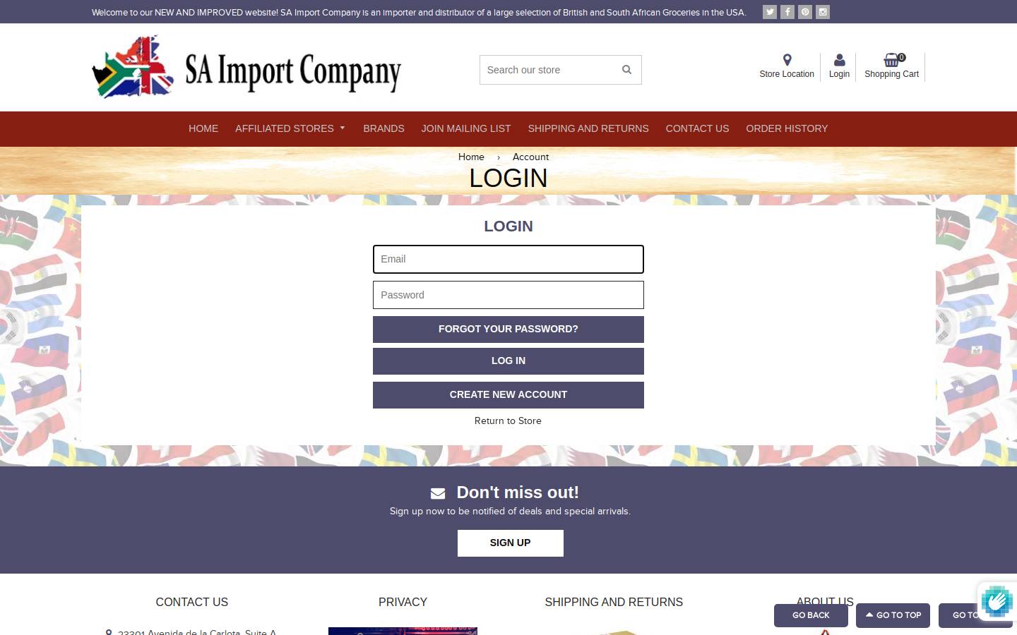 saimportcompany.com homepage screenshot