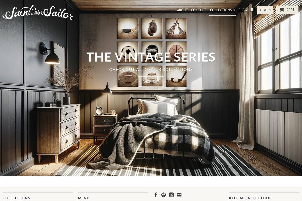 saintandsailorstudios.com homepage screenshot