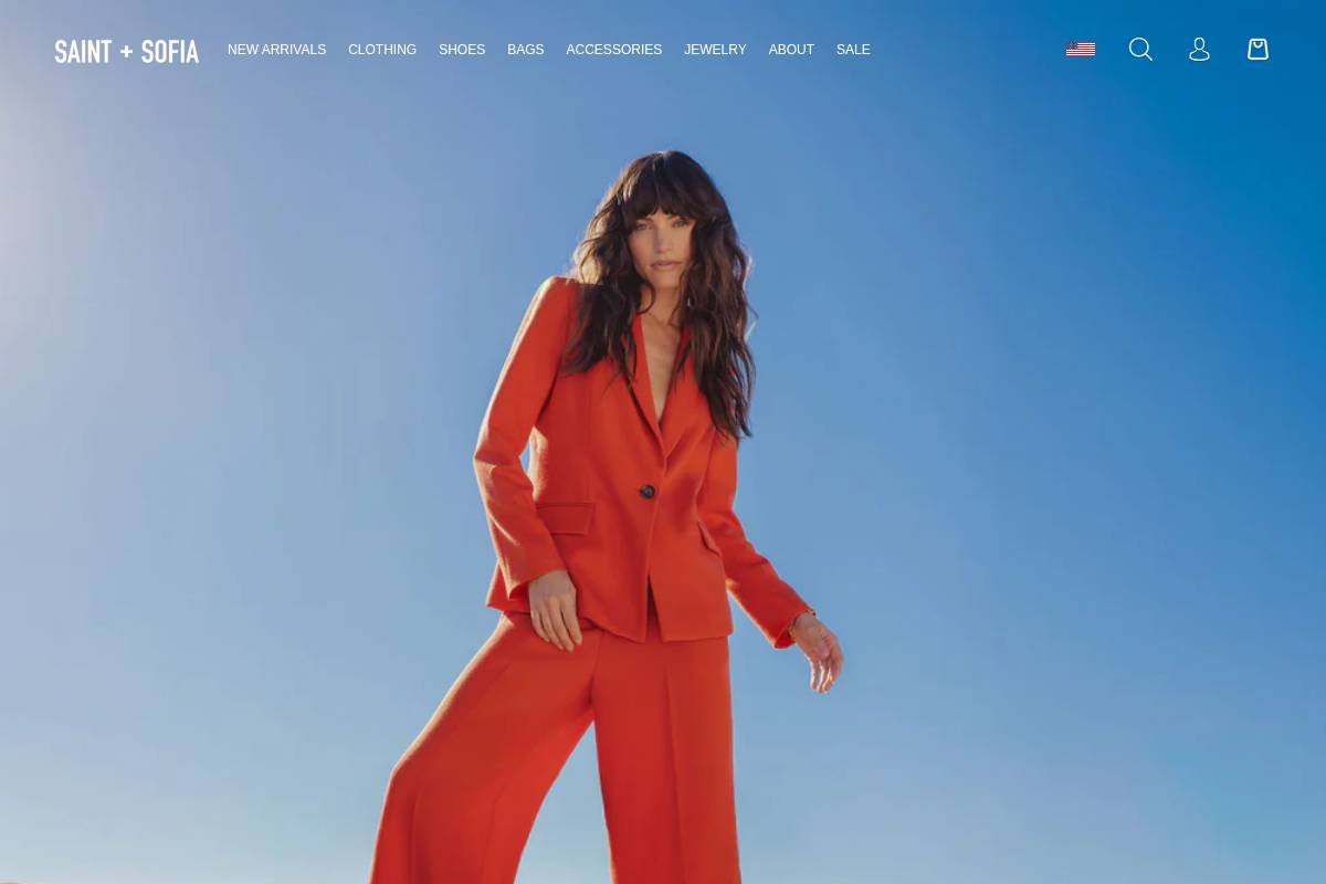 Saint and Sofia homepage screenshot