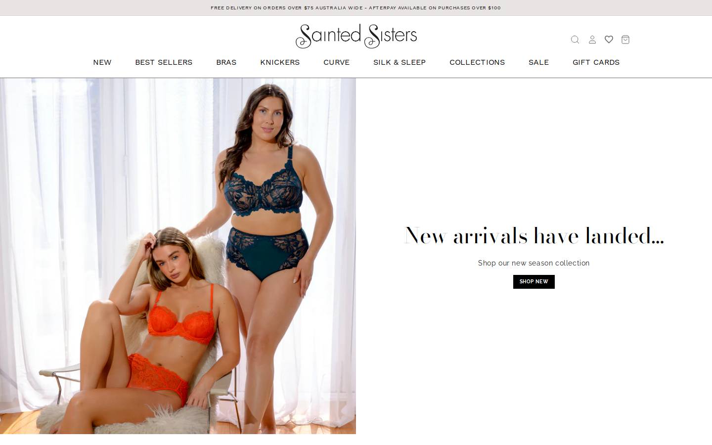 saintedsisters.com homepage screenshot