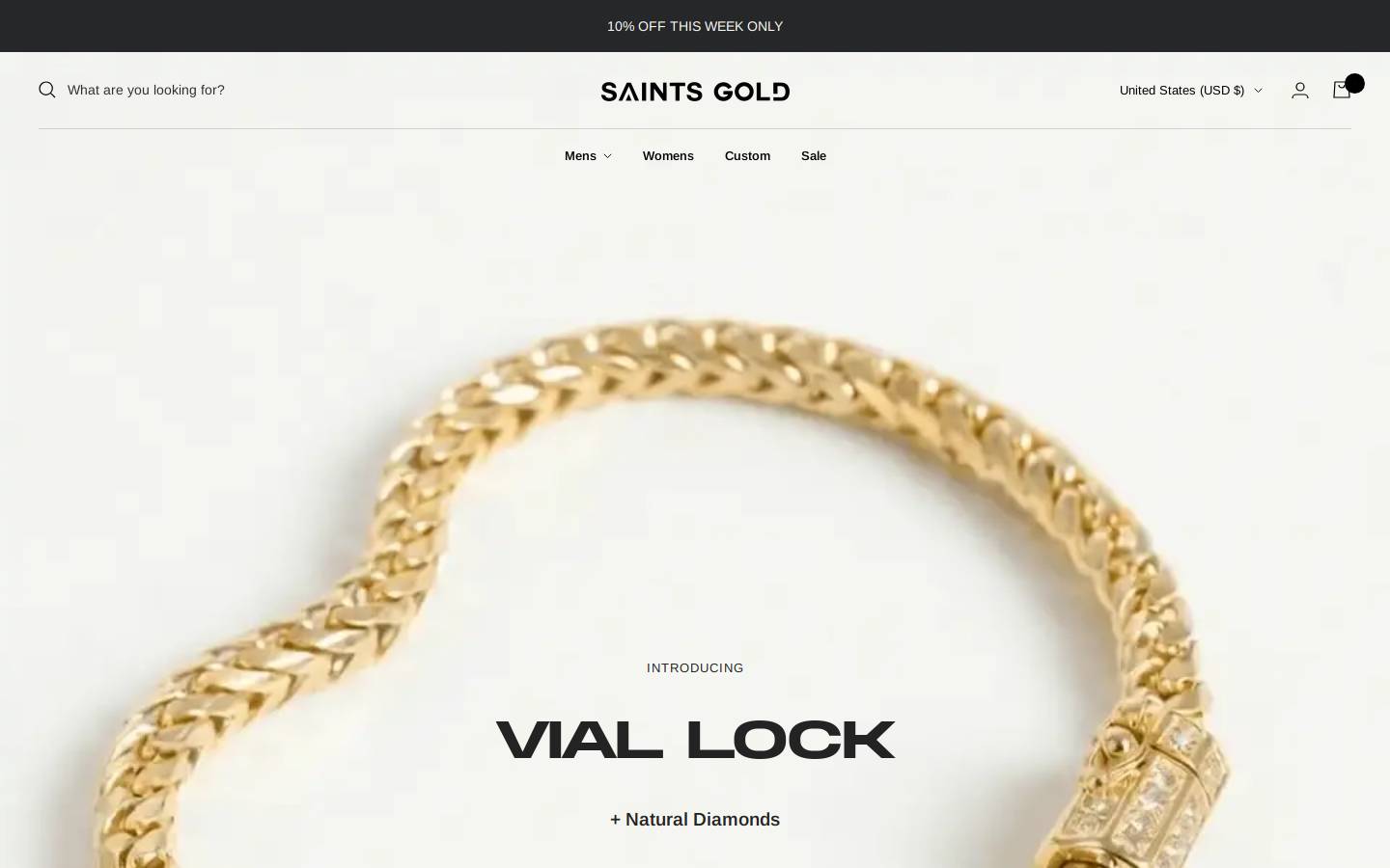 saintsgold.com homepage screenshot