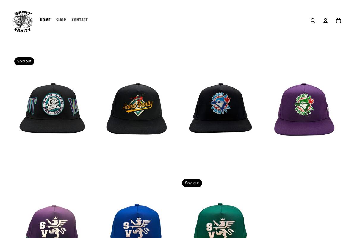 saintvanity.com homepage screenshot