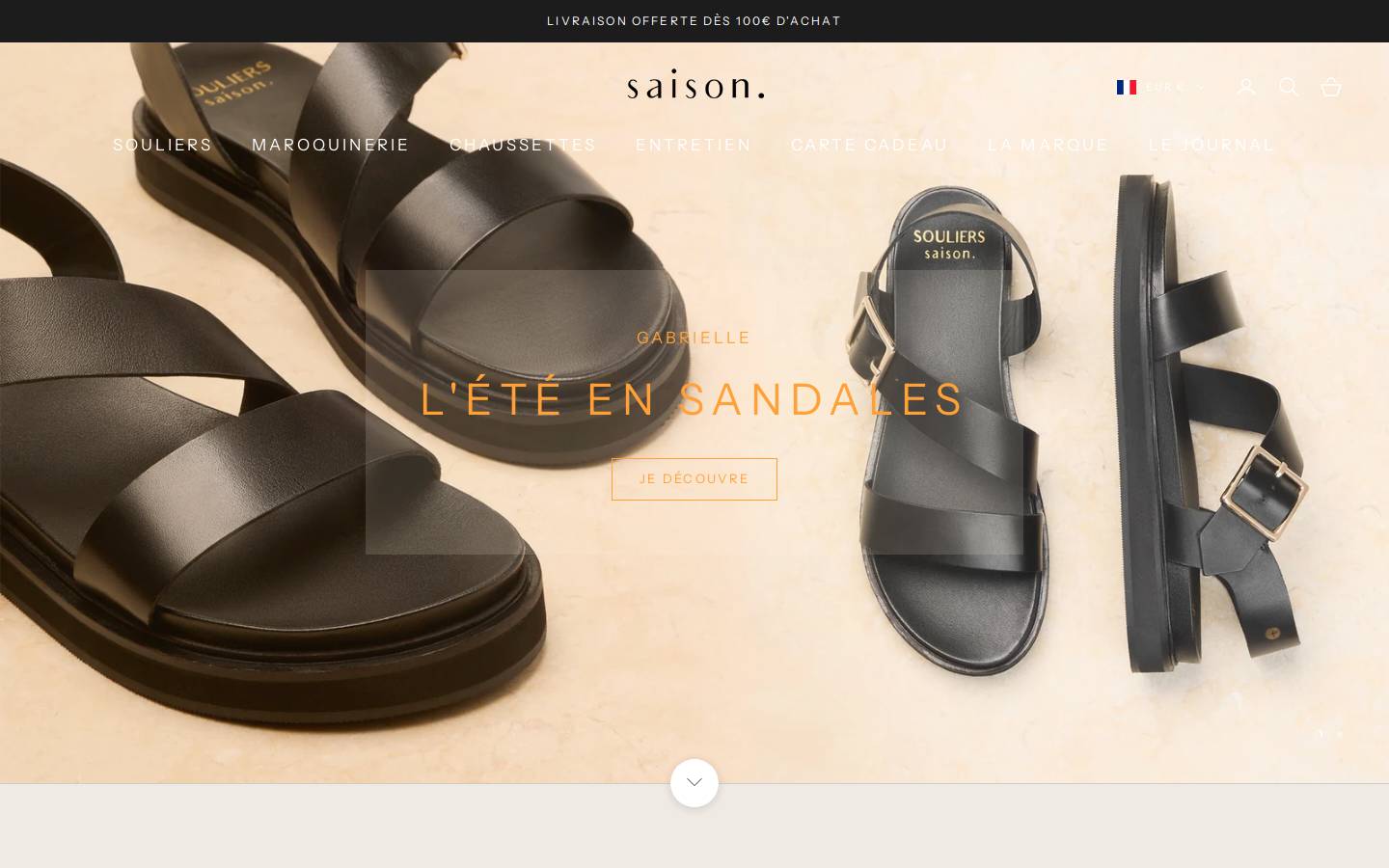 Saison homepage screenshot