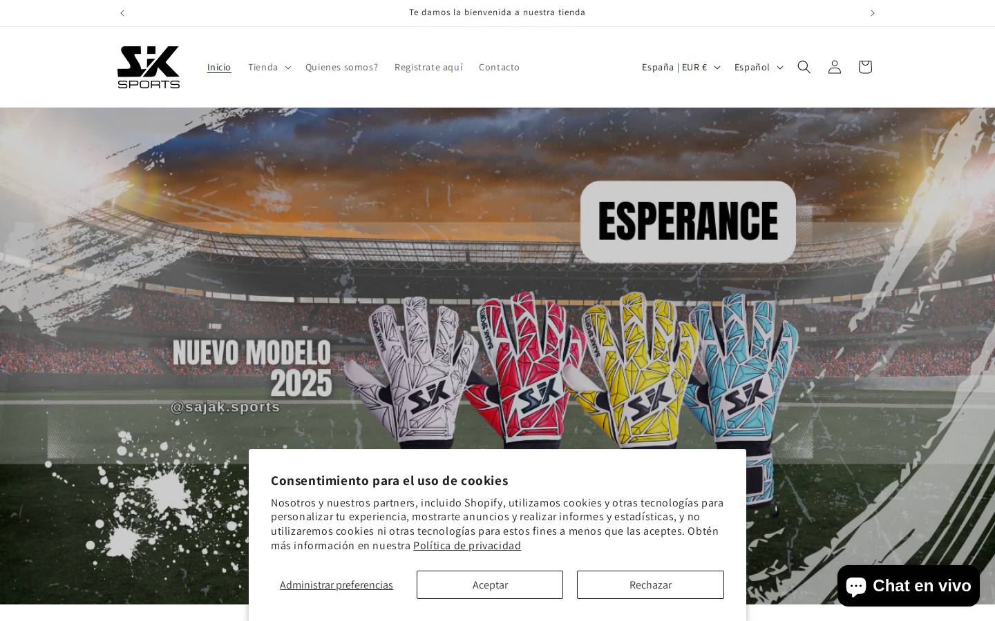 sajakgloves.com homepage screenshot