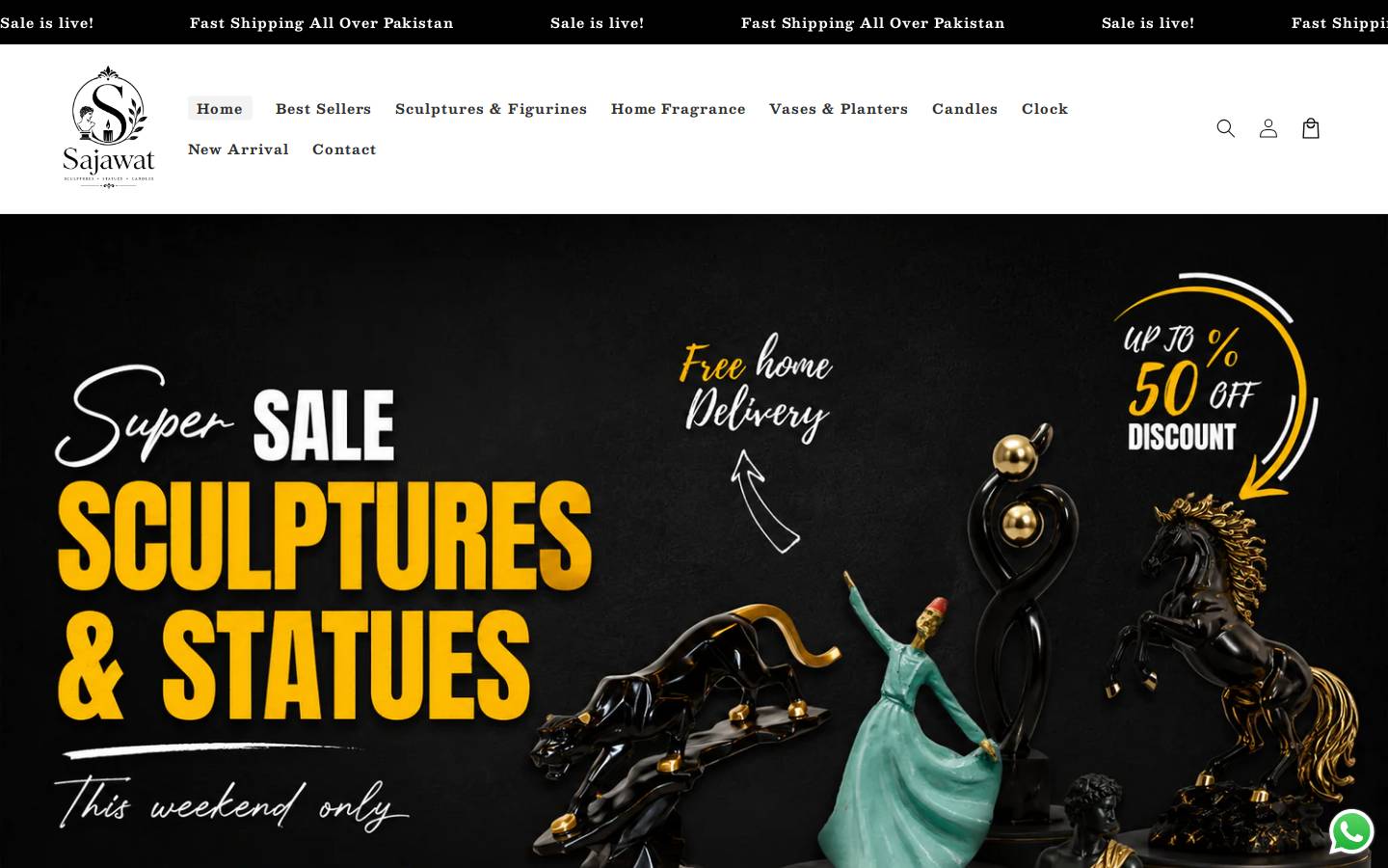 sajawatpk.com homepage screenshot