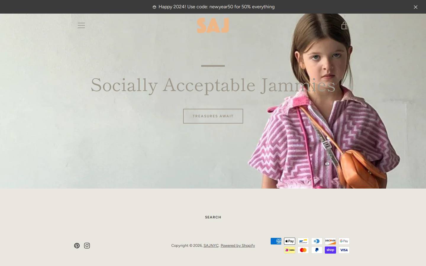 sajnyc.com homepage screenshot