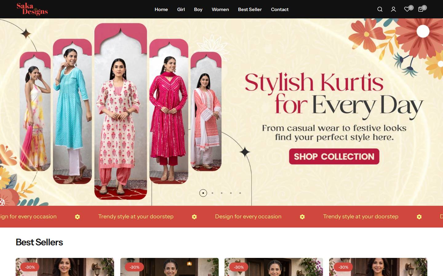 sakadesigns.in homepage screenshot