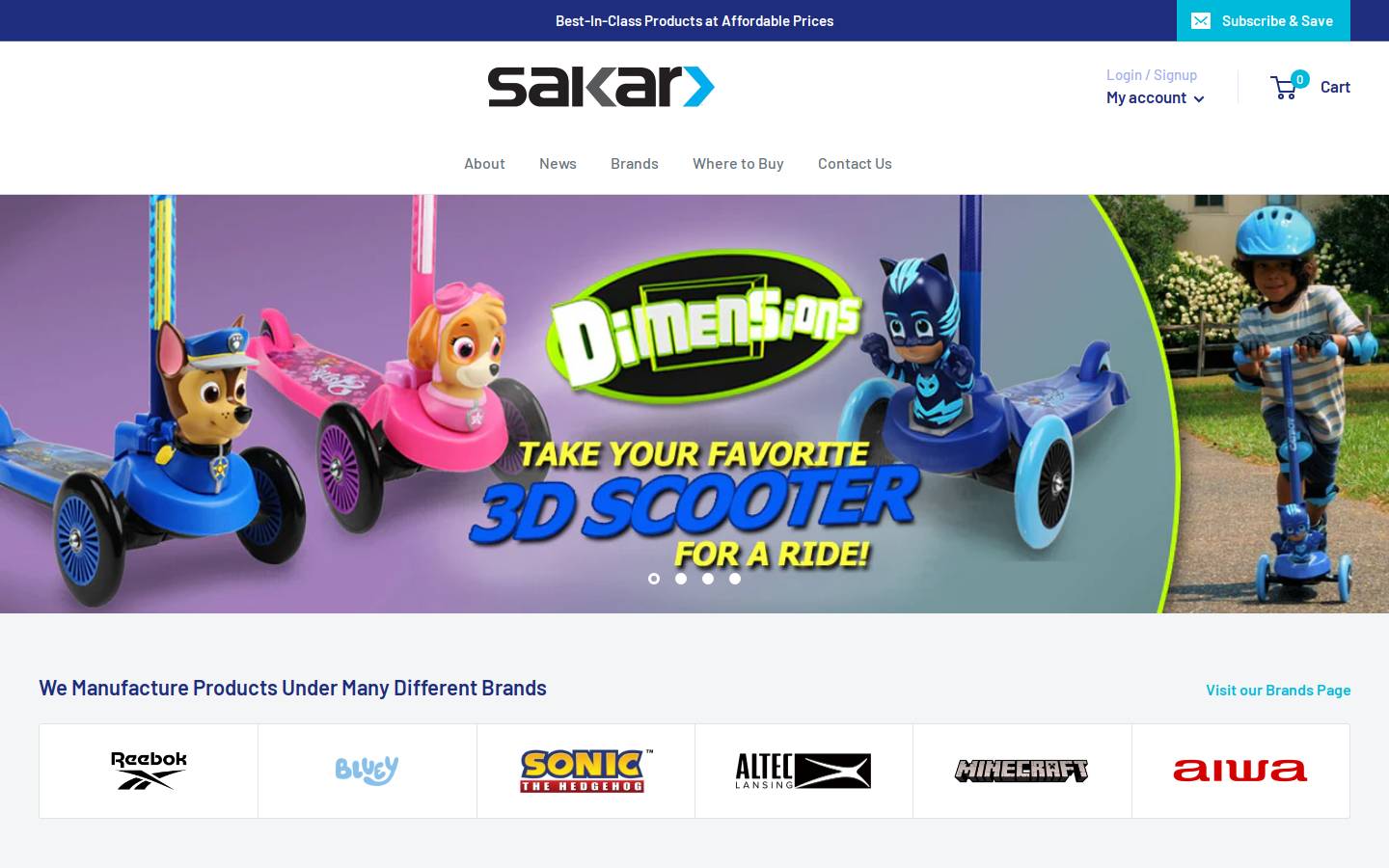 Sakar.com homepage screenshot