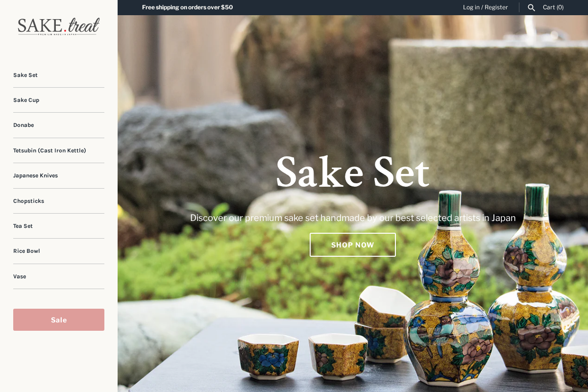 SAKE.treat homepage screenshot