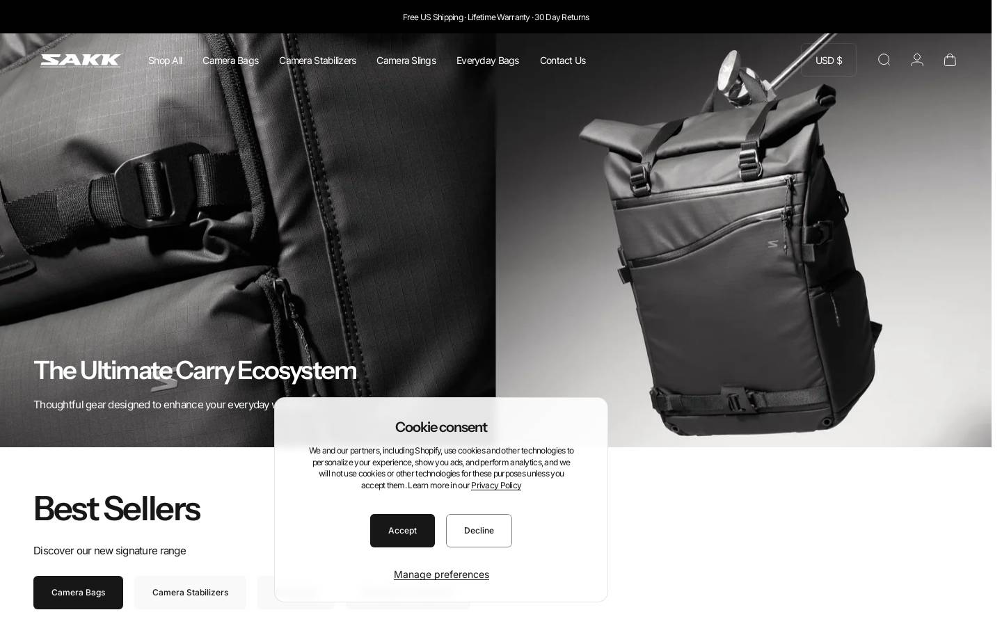 Sakkgear homepage screenshot
