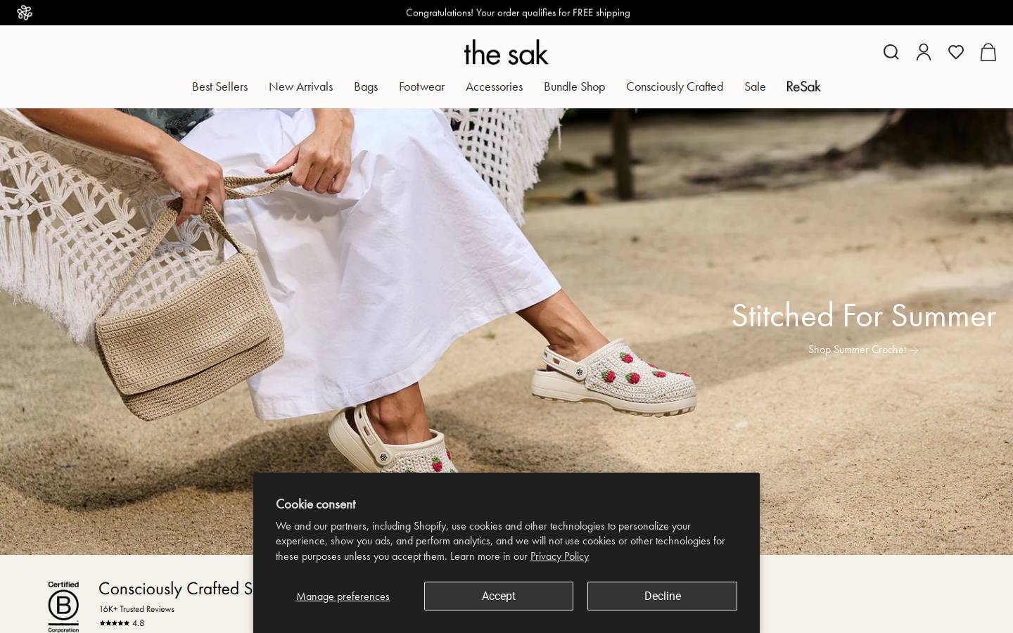 Sakroots homepage screenshot