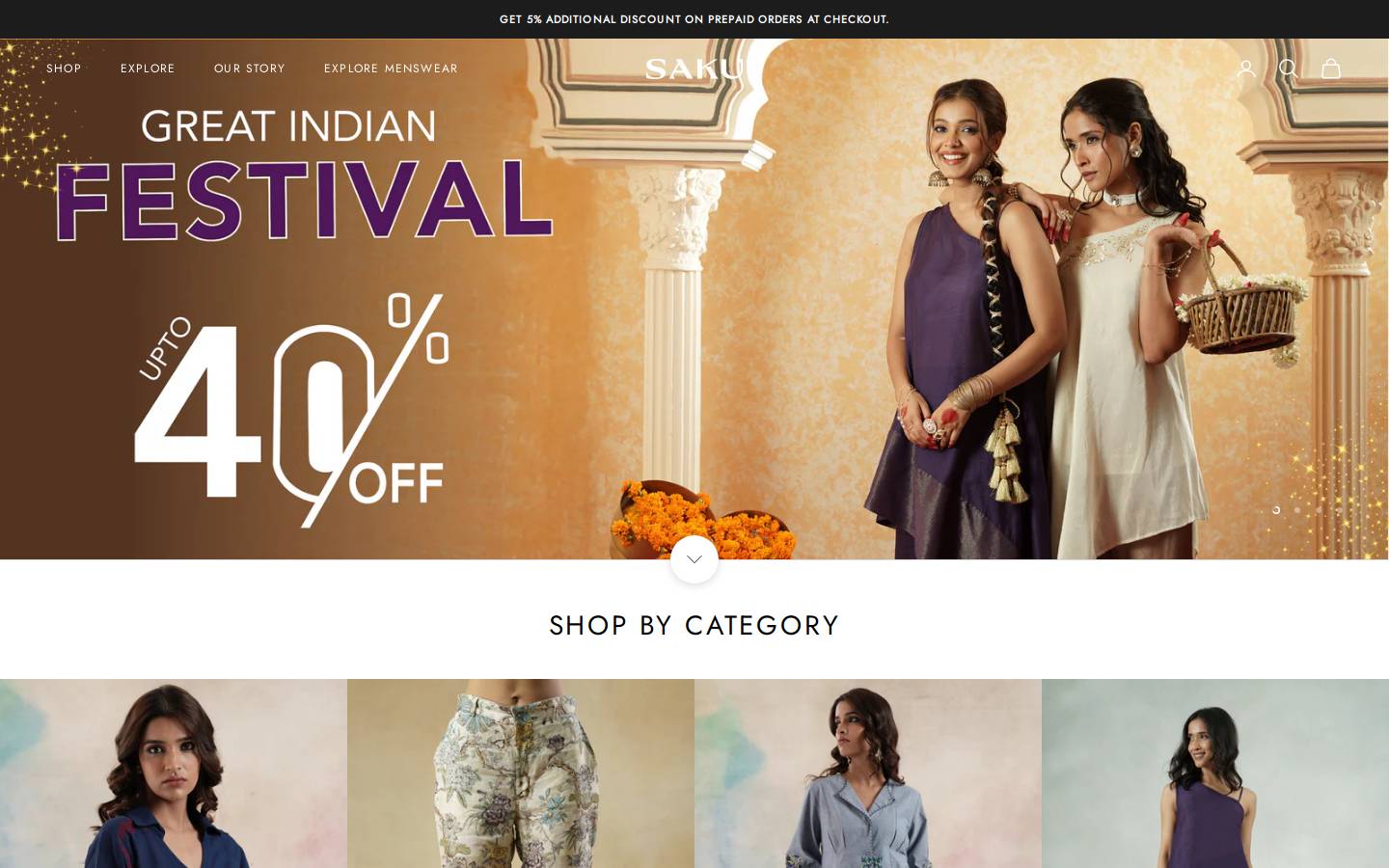 saku.co.in homepage screenshot