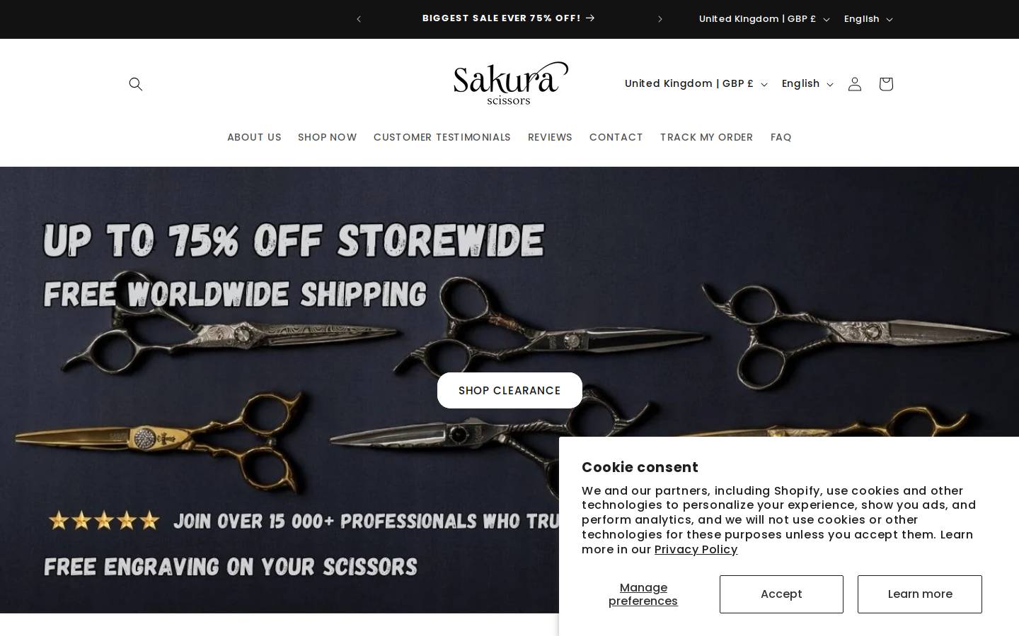 Sakura homepage screenshot