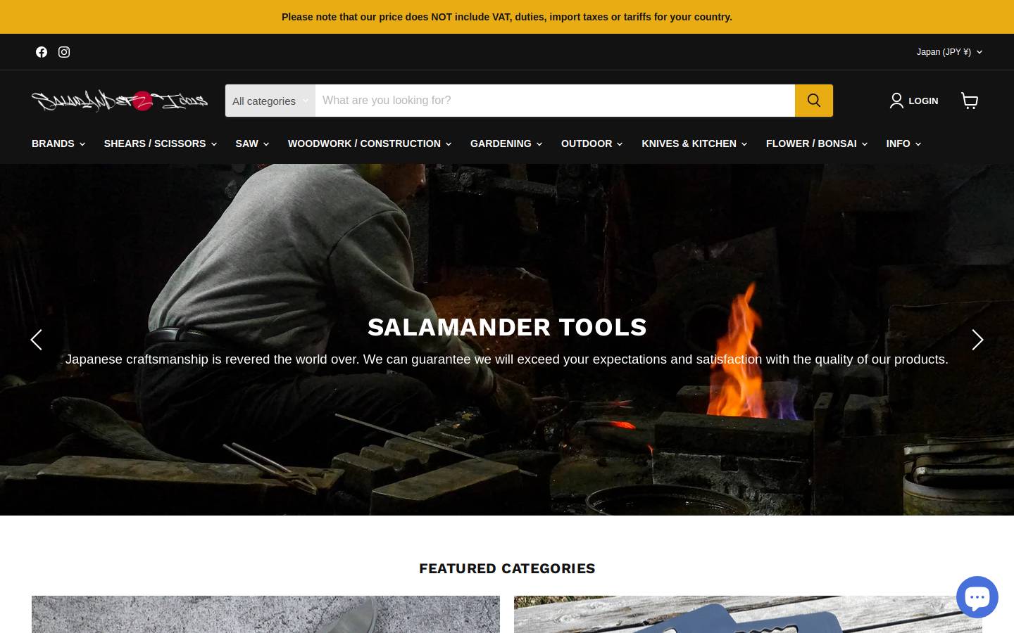 salamander-tools.com homepage screenshot