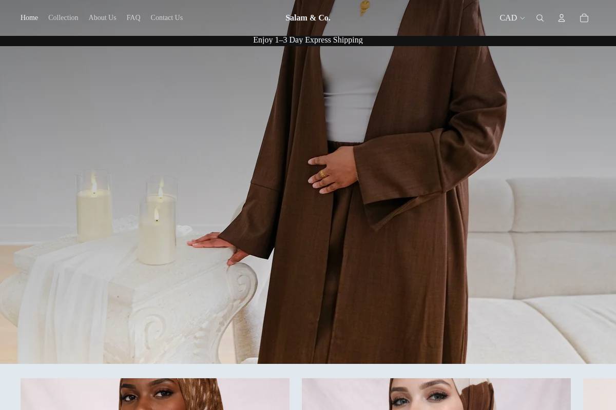 salamfashion.ca homepage screenshot