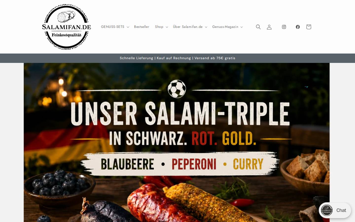 salami-feinkost.de homepage screenshot