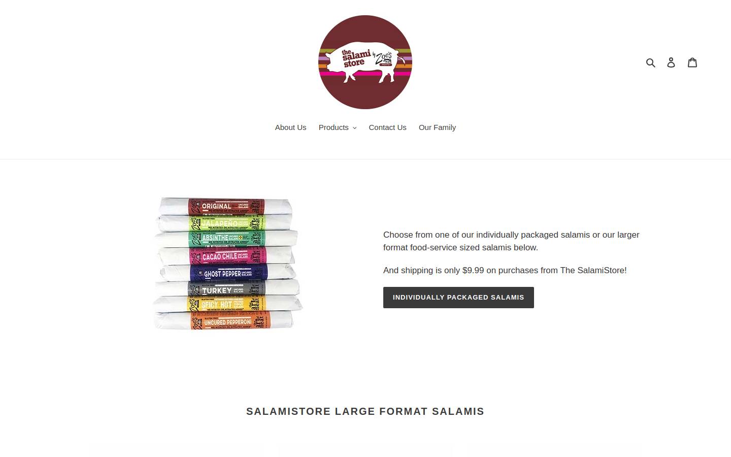 salamistore.com homepage screenshot