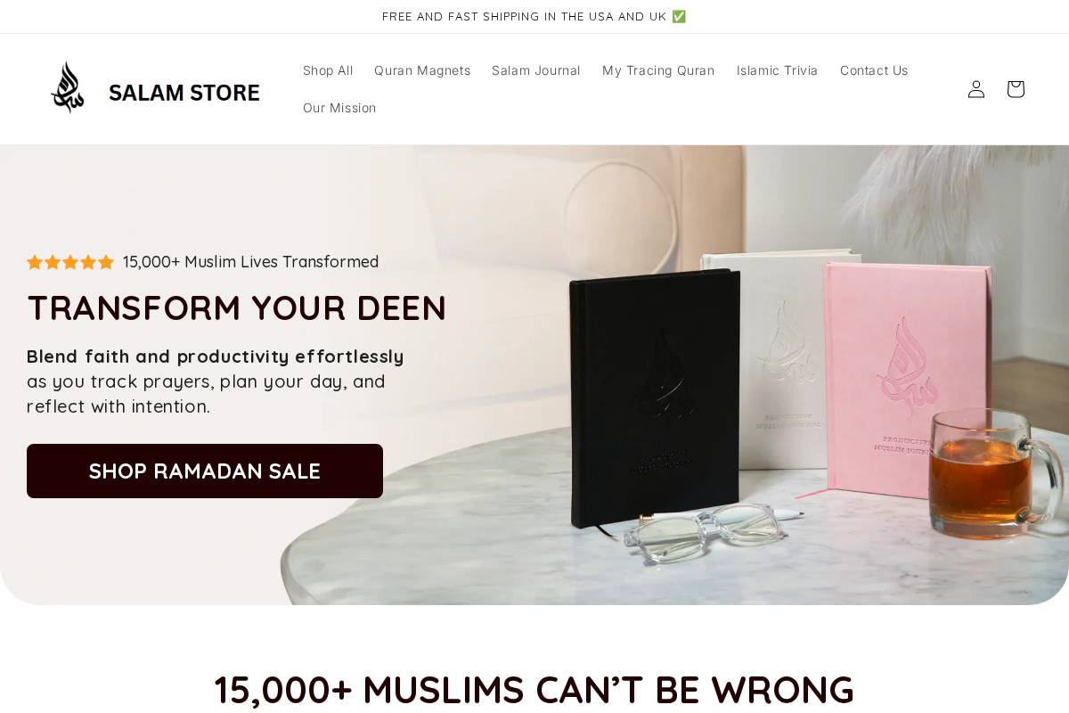 salamstore.co.uk homepage screenshot