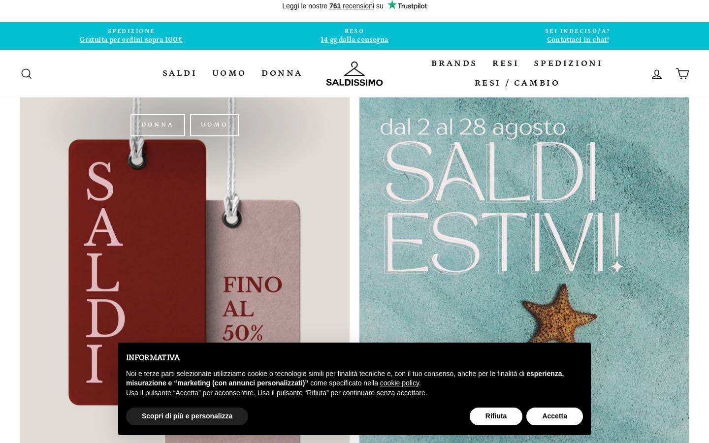 Saldissimo homepage screenshot