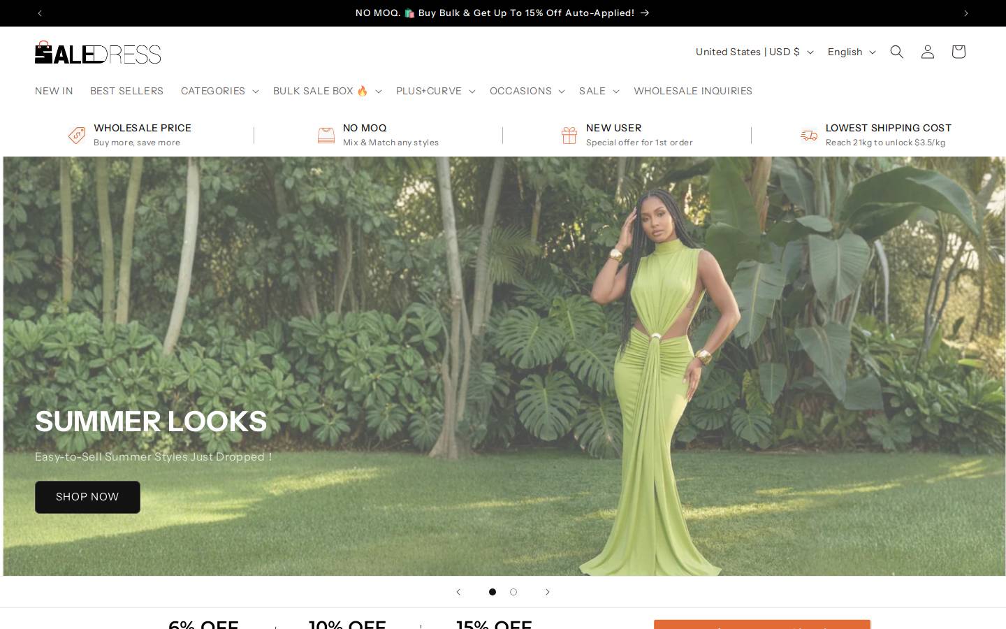 Saledress homepage screenshot