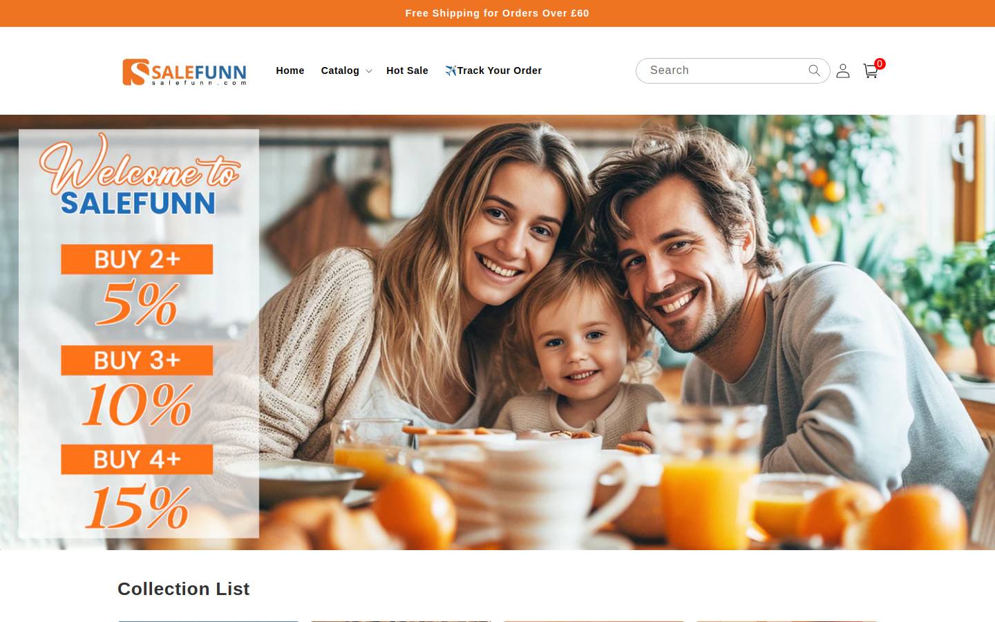 Salefunn homepage screenshot