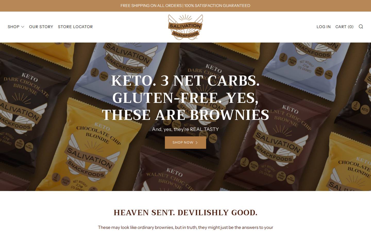 salivationsnacks.com homepage screenshot