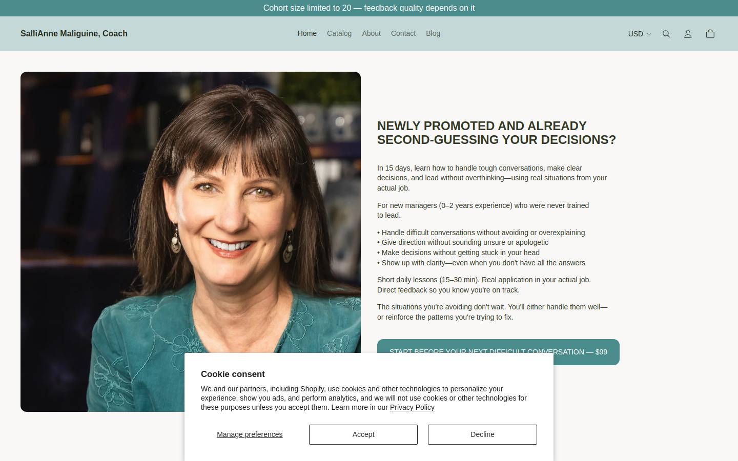 sallianne.com homepage screenshot