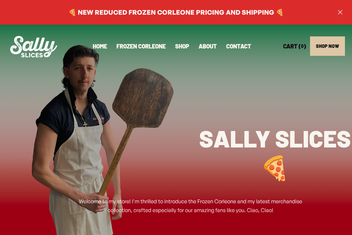 Sally Slices homepage screenshot